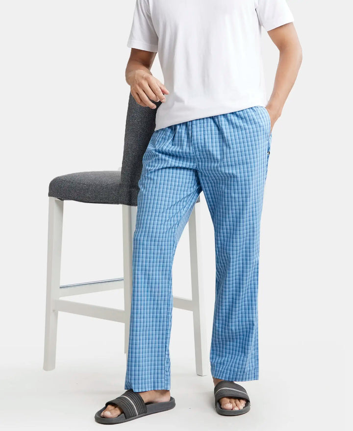 Super Combed Cotton Fabric Regular Fit Pyjama with Inner Drawstring - Multi Color Check Des422-5