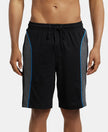 Super Combed Cotton Rich Straight Fit Shorts with Side Pockets - Black & Charcoal Melange-1