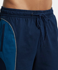Super Combed Cotton Rich Straight Fit Shorts with Side Pockets - Navy & Steller-6