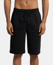 Super Combed Cotton Rich Regular Fit Shorts with Side Pockets - Black-1