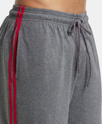 Super Combed Cotton Rich Regular Fit Shorts with Side Pockets - Charcoal Melange & Shanghai Red-6