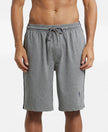 Super Combed Cotton Rich Regular Fit Shorts with Side Pockets - Grey Melange & Navy-1