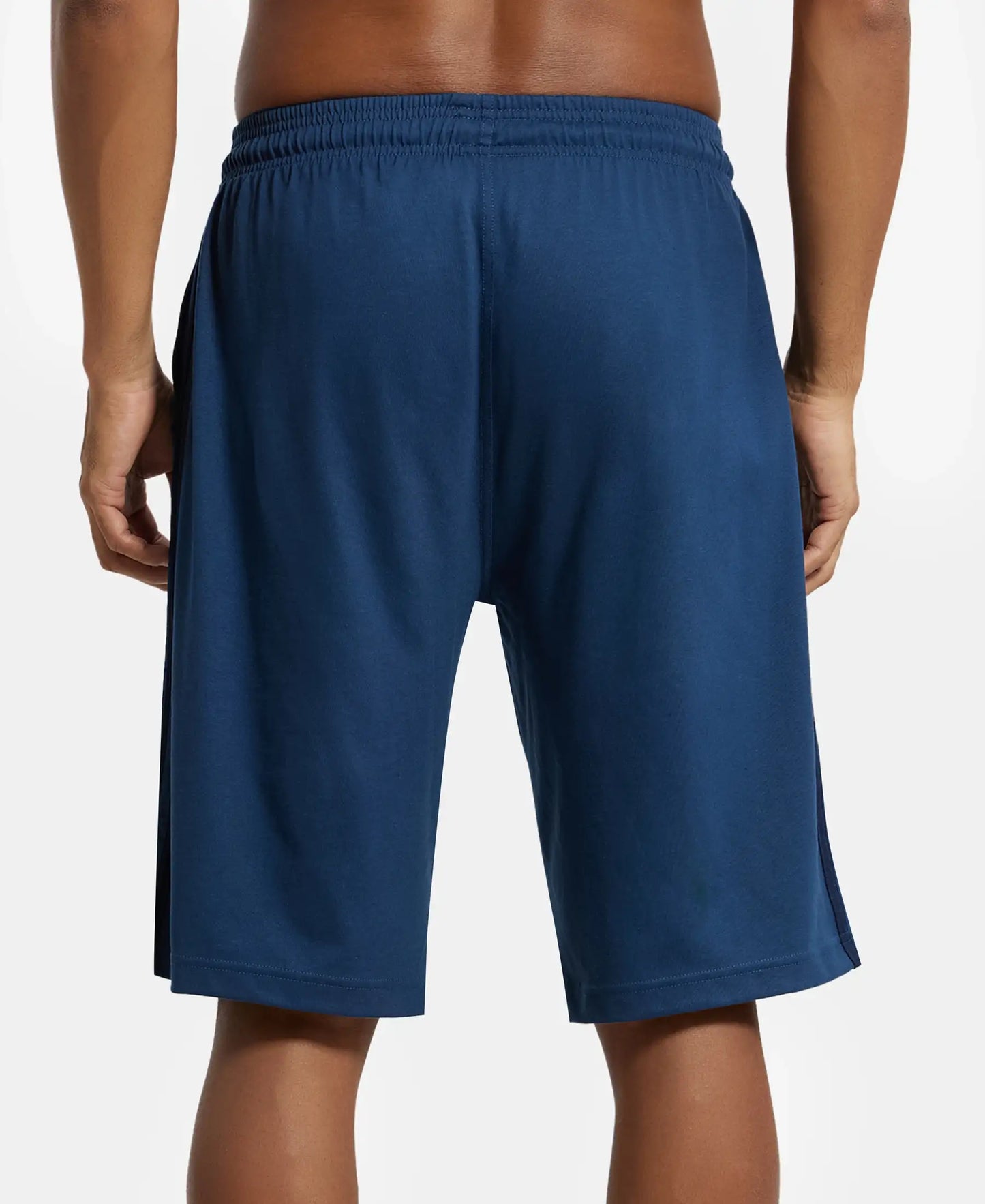 Super Combed Cotton Rich Regular Fit Shorts with Side Pockets - Insignia Blue & Navy-3