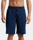 Super Combed Cotton Rich Regular Fit Shorts with Side Pockets - Navy & Scuba Blue-1