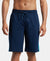 Super Combed Cotton Rich Regular Fit Shorts with Side Pockets - Navy & Scuba Blue-1