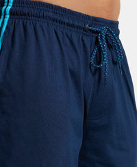 Super Combed Cotton Rich Regular Fit Shorts with Side Pockets - Navy & Scuba Blue-6