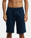 Super Combed Cotton Rich Regular Fit Shorts with Side Pockets - Navy & Seaport Teal-1