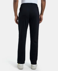 Super Combed Cotton Rich Regular Fit Trackpant with Side Pockets - Black & Grey Melange-3