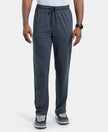 Super Combed Cotton Rich Regular Fit Trackpant with Side Pockets - Charcoal Melange & Shanghai Red-1