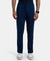 Super Combed Cotton Rich Regular Fit Trackpant with Side Pockets - Navy & Grey Melange-1