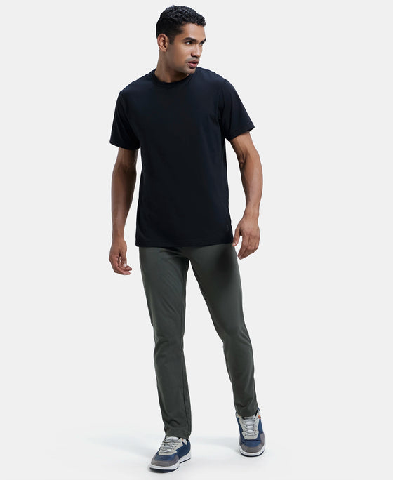 Super Combed Cotton Rich Slim Fit Trackpant with Side and Back Pockets - Deep Olive-6