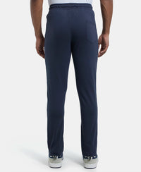Super Combed Cotton Rich Slim Fit Trackpant with Side and Back Pockets - Graphite & Neon Blue-3