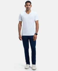 Super Combed Cotton Rich Slim Fit Trackpant with Side and Back Pockets - Navy & Neon Blue-4