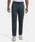 Super Combed Cotton Rich Straight Fit Trackpant with Side and Back Pockets - Charcoal Melange & Shanghai Red-1