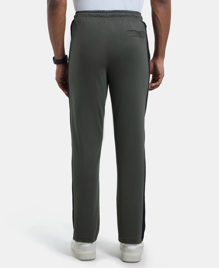 Super Combed Cotton Rich Straight Fit Trackpant with Side and Back Pockets - Deep Olive-3