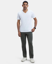Super Combed Cotton Rich Straight Fit Trackpant with Side and Back Pockets - Deep Olive-4