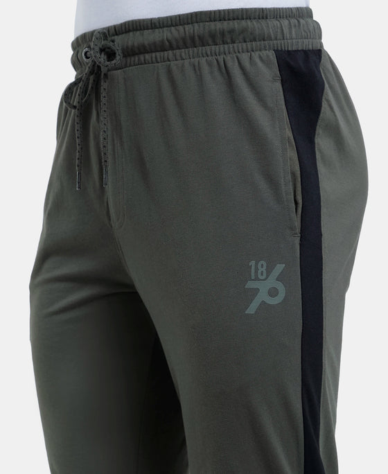 Super Combed Cotton Rich Straight Fit Trackpant with Side and Back Pockets - Deep Olive-7