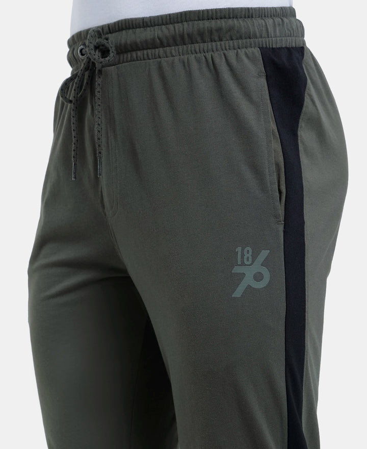 Super Combed Cotton Rich Straight Fit Trackpant with Side and Back Pockets - Deep Olive-7