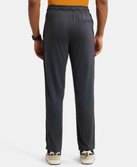 Super Combed Cotton Rich Straight Fit Trackpant with Side and Back Pockets - Graphite & Black-3