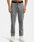 Super Combed Cotton Rich Slim Fit Trackpant with Side Zipper Pockets - Grey Melange & Black-1