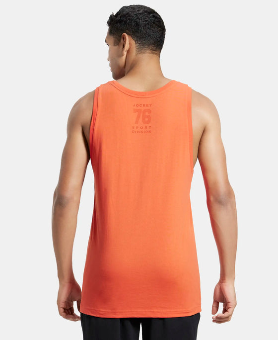 Super Combed Cotton Rich Tank Top - Orange Rust - Orange Rust-3