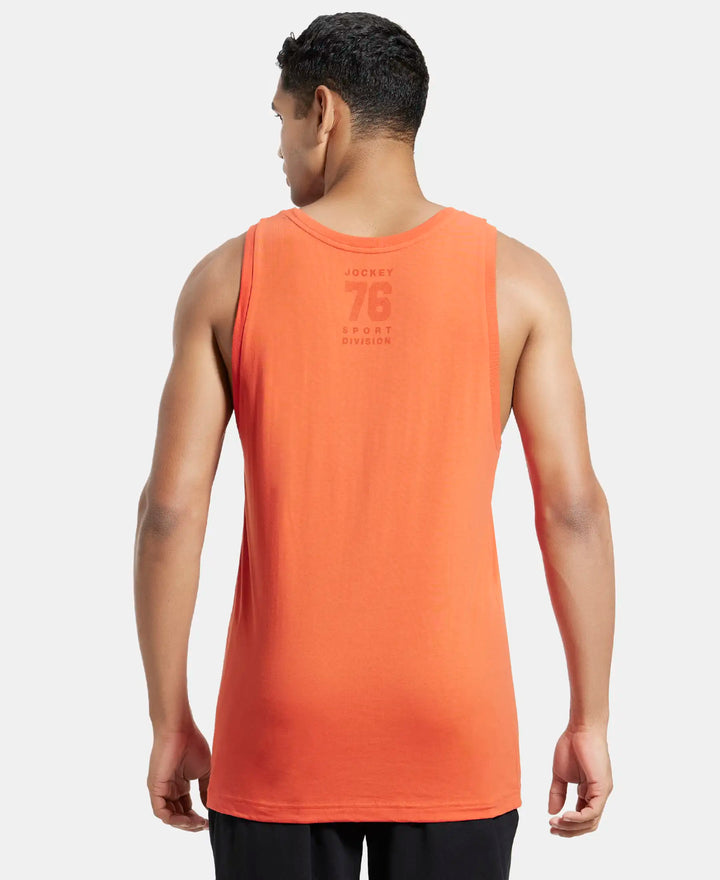 Super Combed Cotton Rich Tank Top - Orange Rust - Orange Rust-3