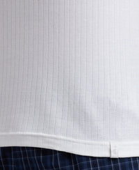 Super Combed Cotton Rib Solid Round Neck Muscle Vest - White-7