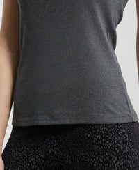 Super Combed Cotton Rib Fabric Slim Fit Solid Tank Top - Charcoal Melange-6