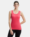 Super Combed Cotton Rib Fabric Slim Fit Solid Tank Top - Ruby-1