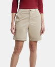 Super Combed Cotton Woven Twill Fabric Relaxed Fit Shorts with Convenient Side Pockets - Oxford Tan-1