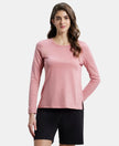 Super Combed Cotton Rich Relaxed Fit Solid Round Neck Full Sleeve T-Shirt - Brandied Apricot-1