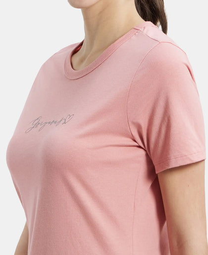 Super Combed Cotton Printed Fabric Relaxed Fit Long length T-Shirt With Side Slit - Brandied Apricot-6