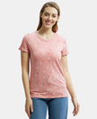 Super Combed Cotton Printed Fabric Relaxed Fit Half Sleeve T-Shirt  - Brandied Apricot-1