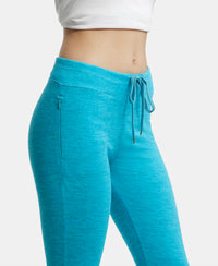 Super Combed Cotton Elastane Yoga Pants with Side Zipper Pocket - J Teal Marl-7