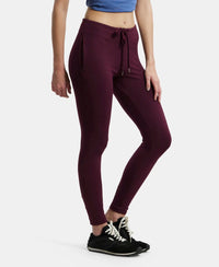 Super Combed Cotton Elastane Yoga Pants with Side Zipper Pocket - Wine Tasting Printed-2