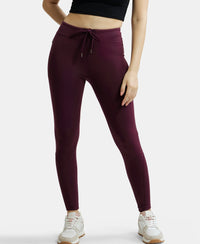 Super Combed Cotton Elastane Yoga Pants with Side Zipper Pocket - Wine Tasting-5