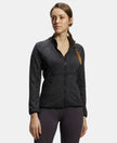 Polyester Cotton Interlock Slim Fit Full Zip High Neck Jacket with Convenient Zipper Pockets - Black Snow Melange-1