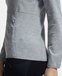Polyester Cotton Interlock Slim Fit Full Zip High Neck Jacket with Convenient Zipper Pockets - Grey Snow Melange-8