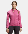 Polyester Cotton Interlock Slim Fit Full Zip High Neck Jacket with Convenient Zipper Pockets - Ibis Rose Melange-1