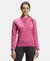 Polyester Cotton Interlock Slim Fit Full Zip High Neck Jacket with Convenient Zipper Pockets - Ibis Rose Melange-1