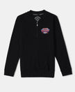 Super Combed Cotton Rich Mandarin Collar Sweatshirt - Black-1