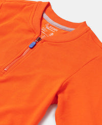 Super Combed Cotton Rich Mandarin Collar Sweatshirt - Golden Poppy-3