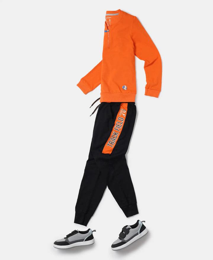 Super Combed Cotton Rich Mandarin Collar Sweatshirt - Golden Poppy-4
