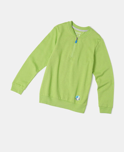 Super Combed Cotton Rich Mandarin Collar Sweatshirt - Greenery-6