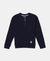 Super Combed Cotton Rich Mandarin Collar Sweatshirt - Navy-1
