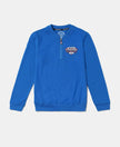 Super Combed Cotton Rich Mandarin Collar Sweatshirt - Neon Blue-1