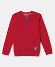 Super Combed Cotton Rich Mandarin Collar Sweatshirt - Team Red-1