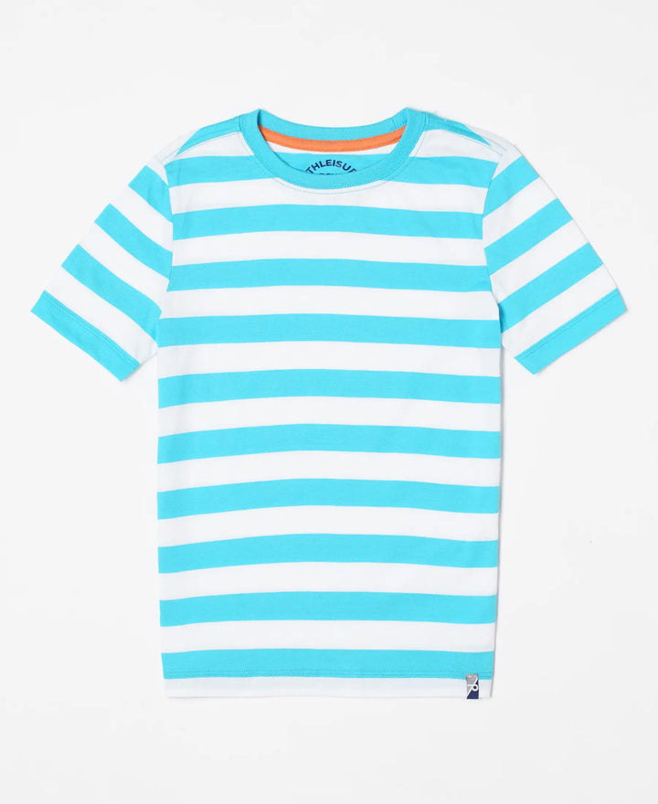 Super Combed Cotton Striped Half Sleeve T-Shirt - Assorted-1