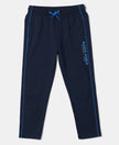 Super Combed Cotton Rich Graphic Printed Joggers with Elasticated Hem - Navy-1
