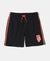 Super Combed Cotton Rich Graphic Printed Shorts with Contrast Side Taping - Black-1